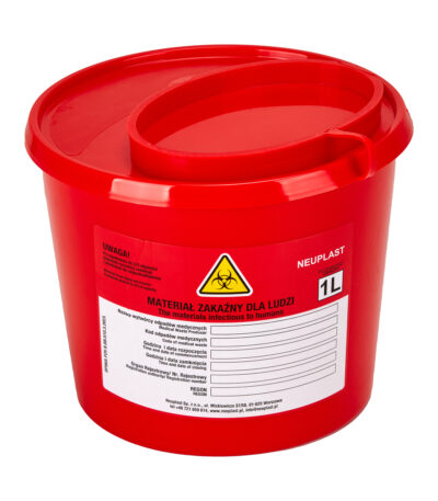1 L RED MEDICAL WASTE CONTAINER