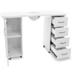 Desk 2027 white two cabinets with an absorber 1