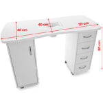 Desk 2027 white two cabinets with an absorber - Image 6