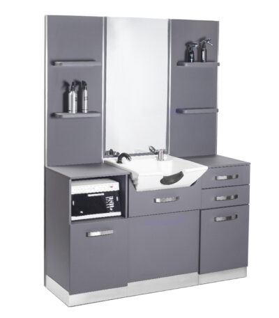 Gabbiano hairdressing console with a wash basin b085 gray