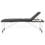 3-section black comfort massage table made of aluminum 1
