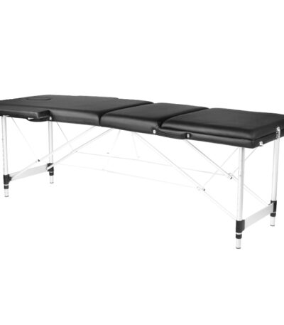 3-section black comfort massage table made of aluminum