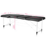 3-section black comfort massage table made of aluminum - Image 8