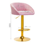 4Rico Bar Hocker QS-B16G pink velvet - Image 6