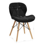 4Rico Cosmetic chair QS-186 black velvet 4