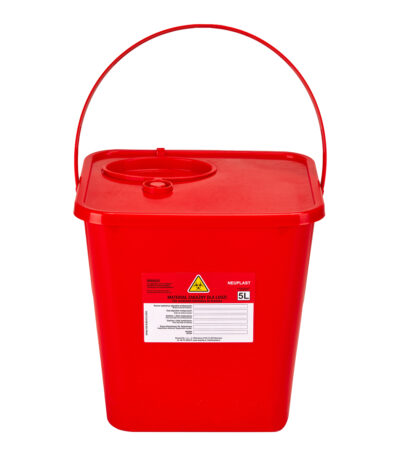 5 L RED MEDICAL WASTE CONTAINER