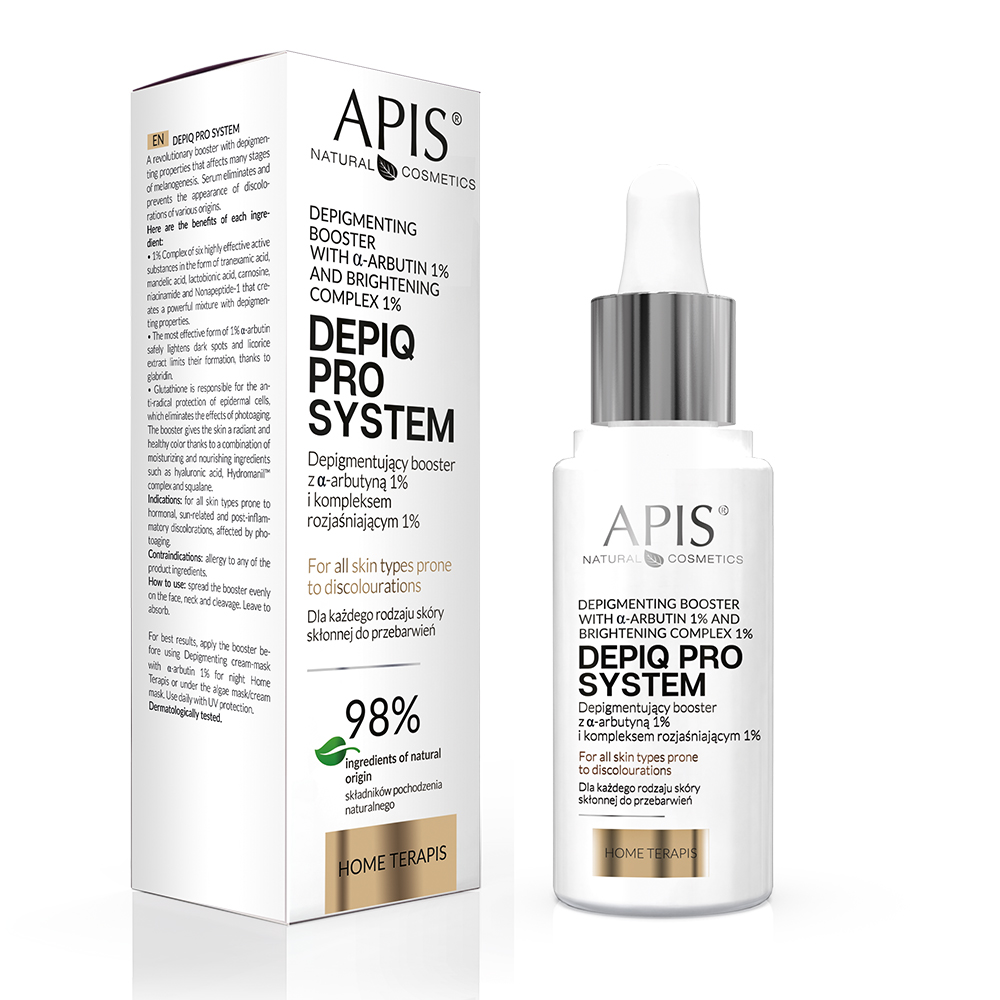 APIS DEPIQ PRO SYSTEM Depigmenting booster with α-arbutin 1% and lightening complex 1% 30 ml APIS DEPIQ PRO SYSTEM Depigmenting booster with α-arbutin 1% and lightening complex 1% 30 ml