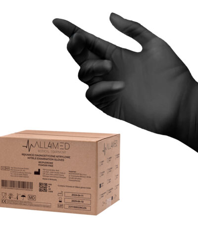 All4med disposable diagnostic nitrile gloves black XS 10x100 pieces