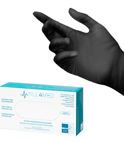 All4med disposable diagnostic nitrile gloves black s