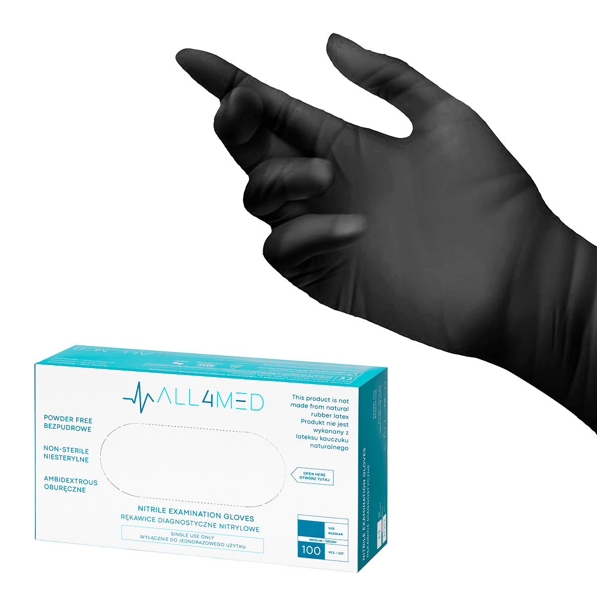 All4med disposable diagnostic nitrile gloves black xs All4med disposable diagnostic nitrile gloves black xs