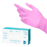 All4med disposable diagnostic nitrile gloves pink L 10x100 pieces 1
