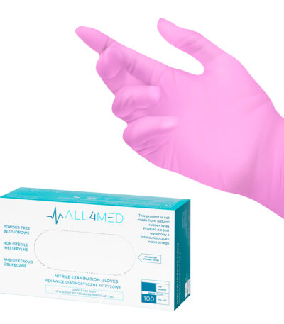 All4med disposable diagnostic nitrile gloves pink m