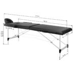 BALANCE aluminium folding massage table 2 segment black 8