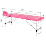 BALANCE aluminium folding massage table 2 segment pink 8