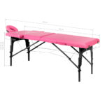 BALANCE wooden folding massage table 2 segment pink and black 8