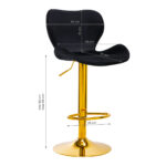BAR STOOL QS-B15 VELVET BLACK - Image 6