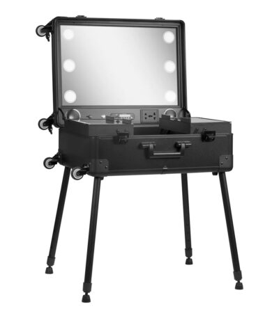 BOX PORTABLE STAND WITH BLACK SPEAKERS