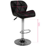 Bar stool m01 quilted adjustable black 2