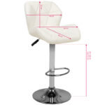 Bar stool m01 quilted adjustable white 2