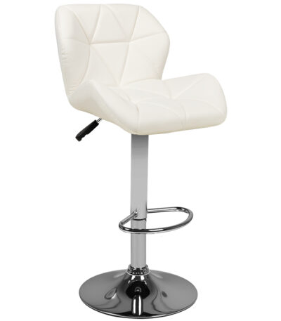 Bar stool m01 quilted adjustable white