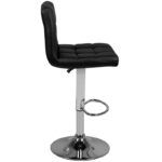 Bar stool m06 quilted adjustable black 1