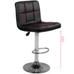 Bar stool m06 quilted adjustable black 2