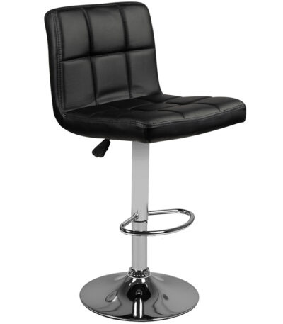 Bar stool m06 quilted adjustable black
