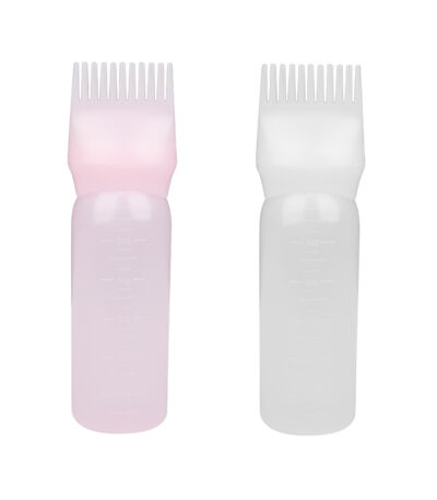 Bottle with a comb for applying mix color paints