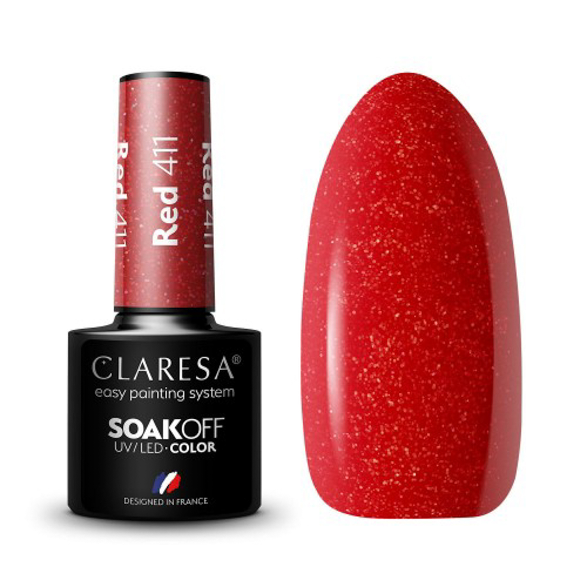 CLARESA Hybrid nail polish RED 411 -5g CLARESA Hybrid nail polish RED 411 -5g