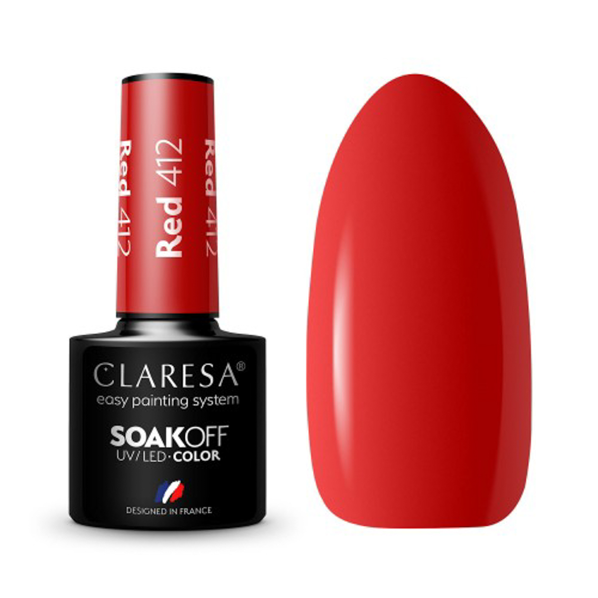 CLARESA Hybrid nail polish RED 412 -5g CLARESA Hybrid nail polish RED 412 -5g