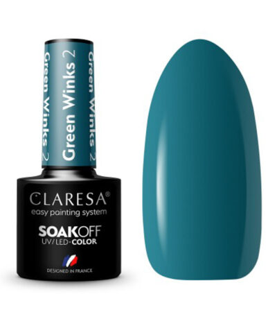 CLARESA hybrid polish GREEN WINKS 2 -5g