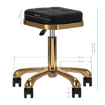 COSMETIC STOOL M-1645 BLACK GOLD - Image 4