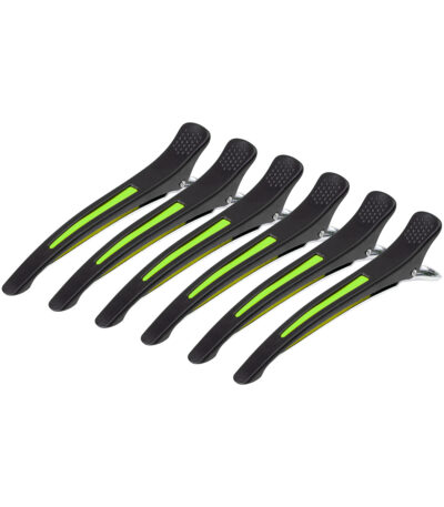 Clamps hairdressing clips for hair e-13 6 pcs 11.5 cm mix neon