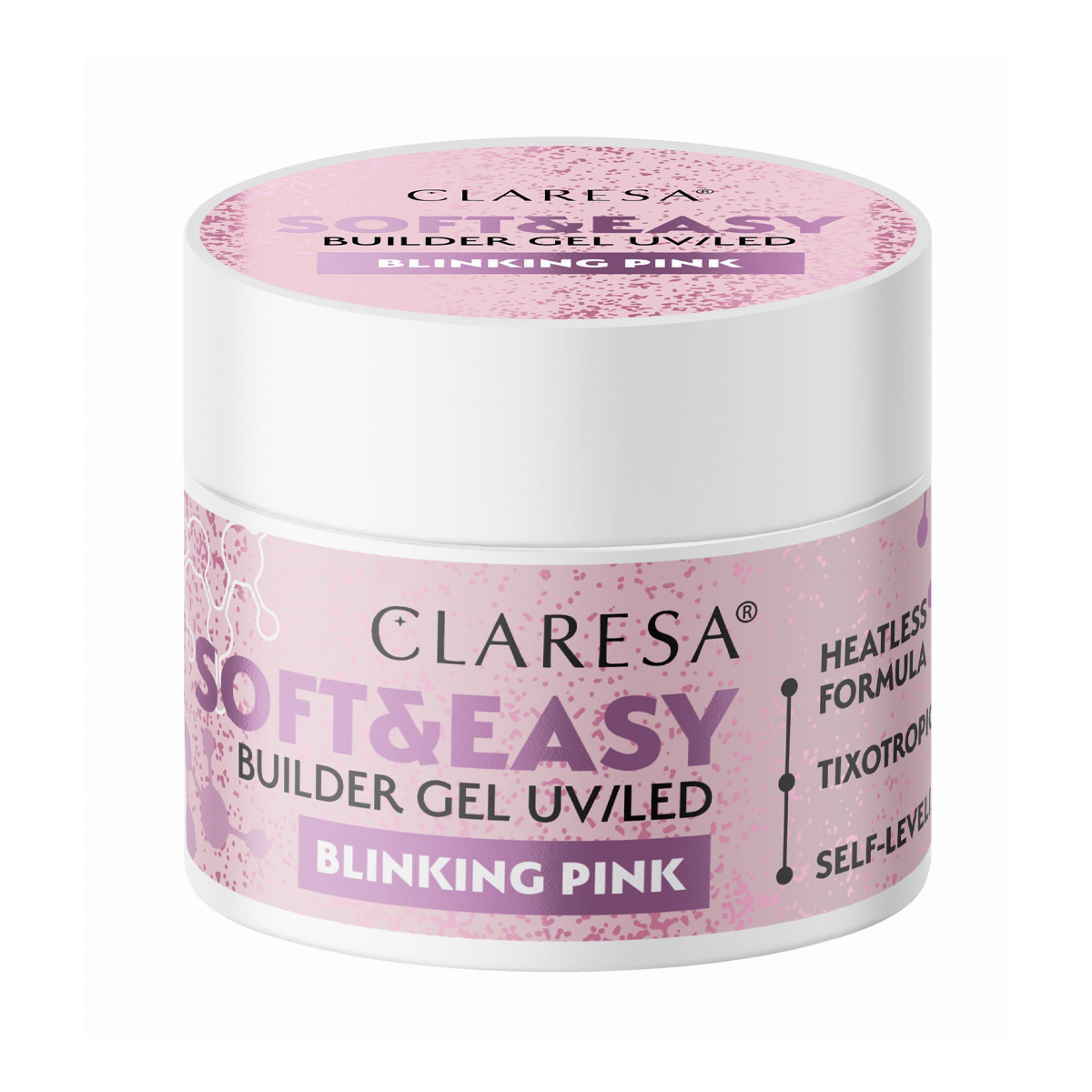Claresa Soft&Easy building gel blinking pink 12g Claresa Soft&Easy building gel blinking pink 12g