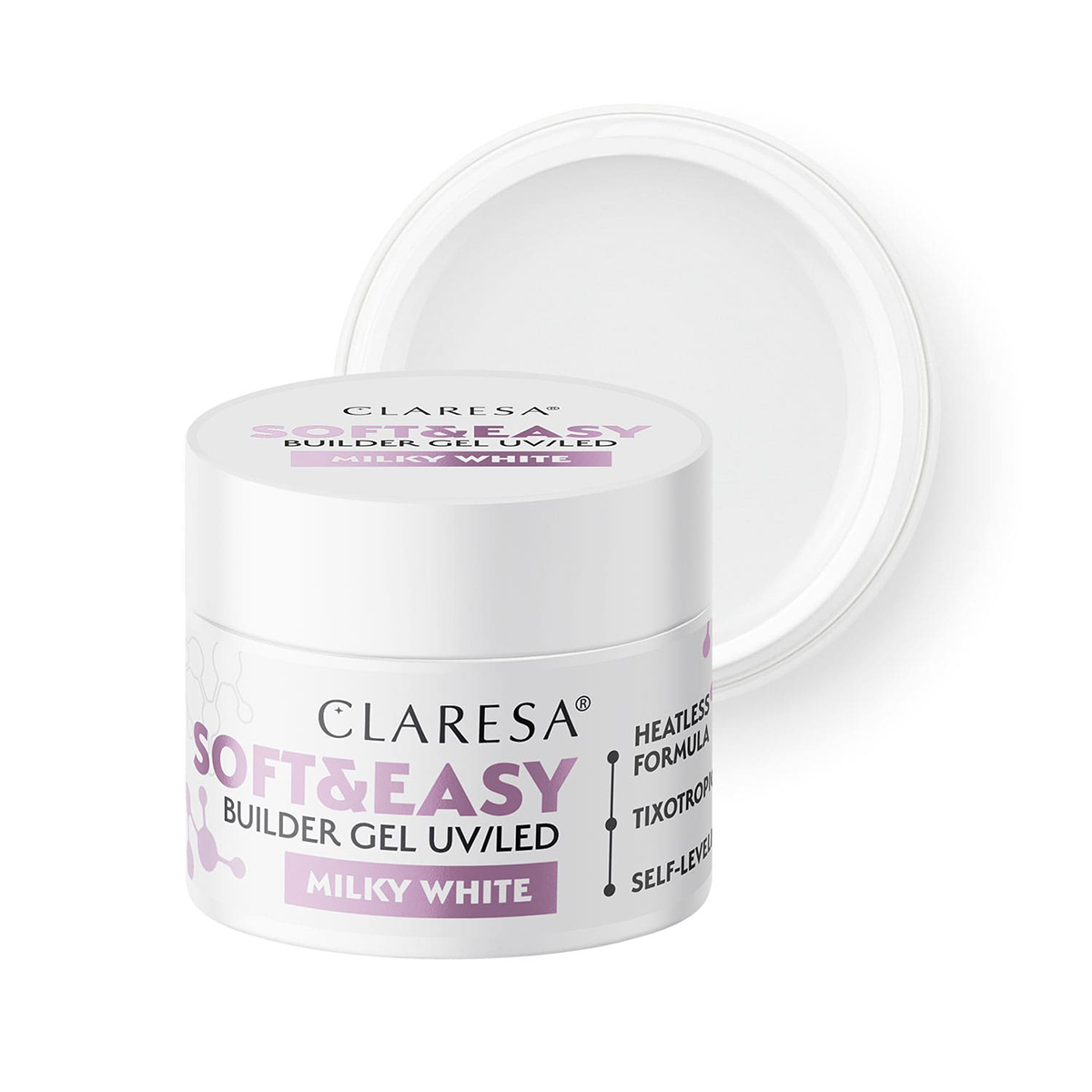 Claresa building gel Soft&Easy gel milk white 45g Claresa building gel Soft&Easy gel milk white 45g