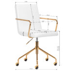 Cosmetic chair QS-OF211G gold white 4
