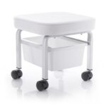 Cosmetic pedicure stool with a container