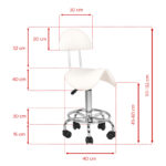 Cosmetic stool 6001 white 2