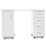 Desk 2027 white two cabinets - Image 2