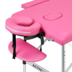 Folding massage table aluminum Activ Fizjo comfort 2 segment pink 1