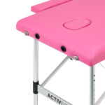 Folding massage table aluminum Activ Fizjo comfort 2 segment pink 2