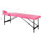 Folding massage table aluminum Activ Fizjo comfort 2 segment pink black aluminum 8
