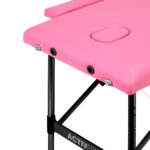 Folding massage table aluminum Activ Fizjo comfort 2 segment pink black aluminum 2