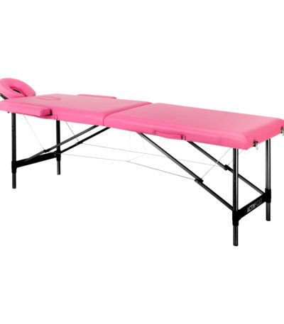 Folding massage table aluminum Activ Fizjo comfort 2 segment pink black aluminum