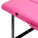 Folding massage table aluminum Activ Fizjo comfort 2 segment pink black aluminum - Image 6