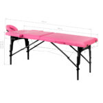 Folding massage table wooden Activ Fizjo comfort 2 segment pink black wood 8
