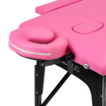 Folding massage table wooden Activ Fizjo comfort 2 segment pink black wood - Image 4