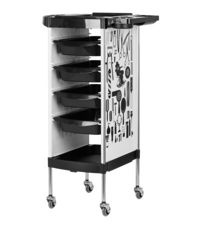 GABBIANO HAIRDRESSER TROLLEY X11-9 WHITE GRAPHICS