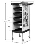 GABBIANO HAIRDRESSER TROLLEY X11-9 WHITE GRAPHICS 3