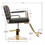 GABBIANO HAIRDRESSING CHAIR PRATO GOLD - BLACK - Image 6